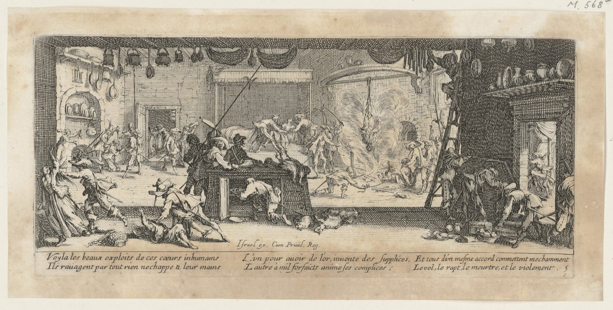 Plundring av en bondgård, blad 5 i serien ”Krigets fasor” av Jacques Callot
