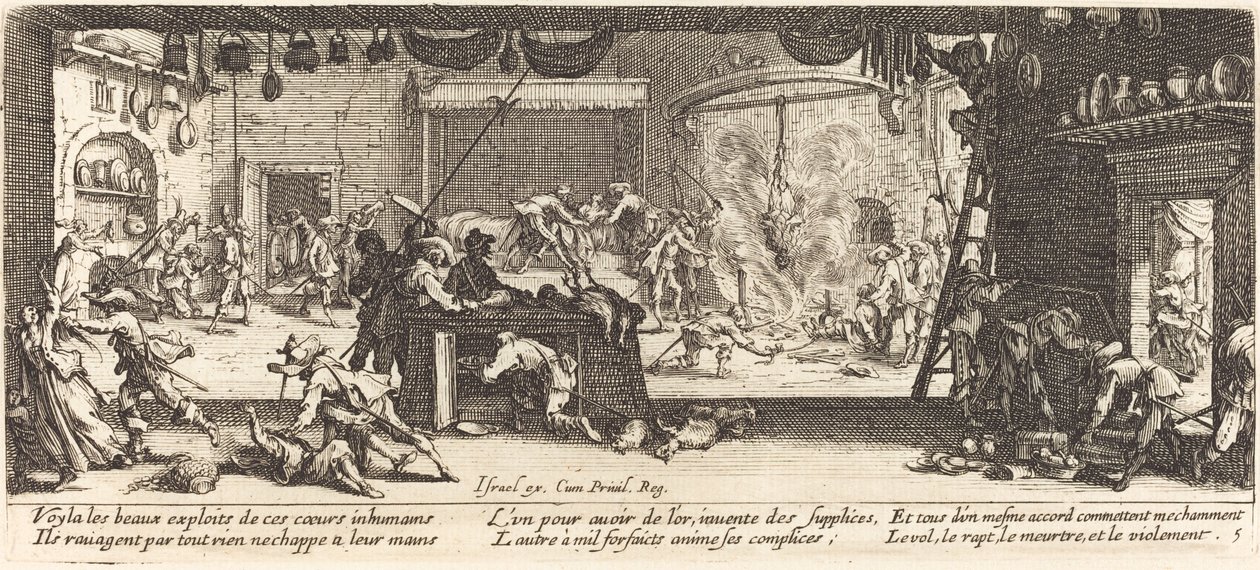 Plundrar en stor bondgård av Jacques Callot
