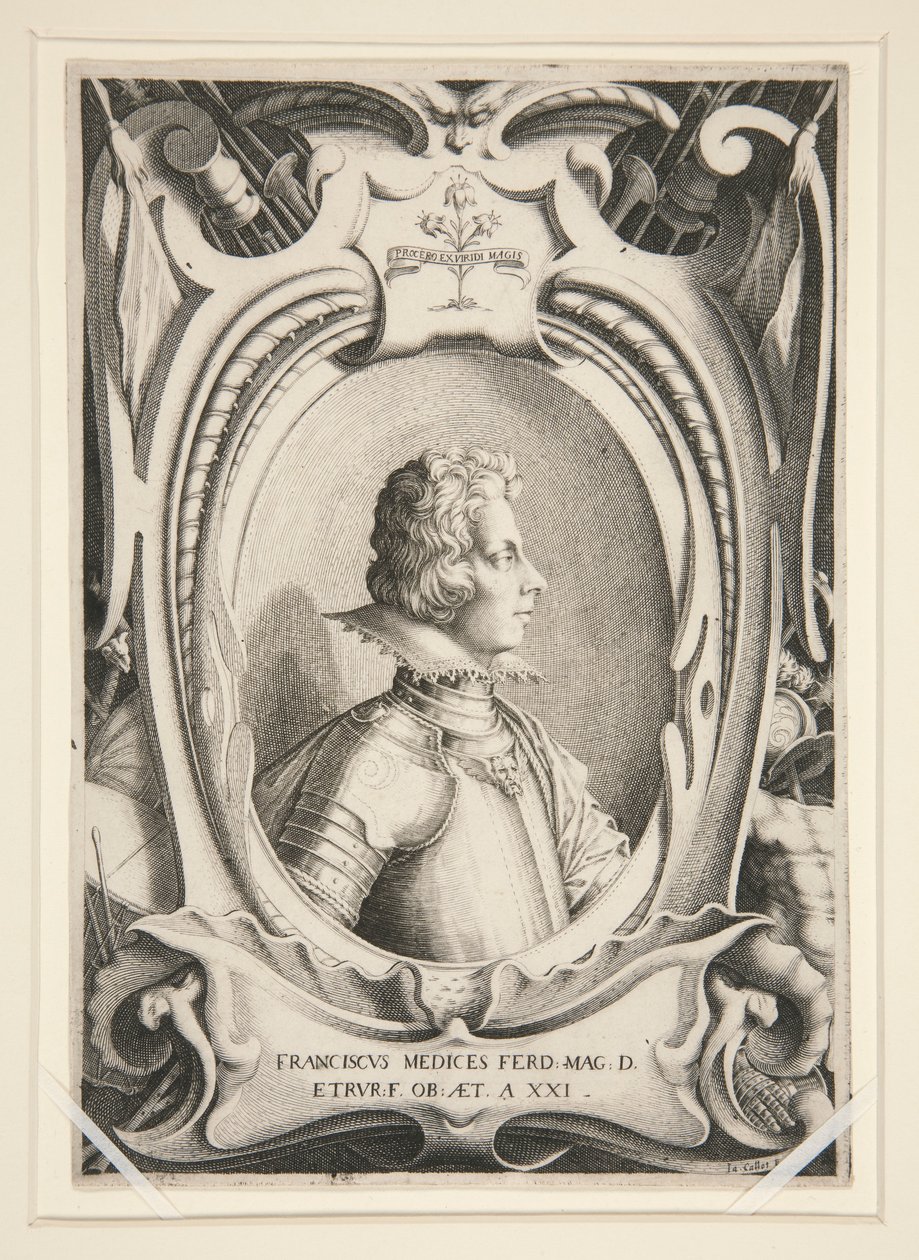 Porträtt av Francois de Medicis av Jacques Callot