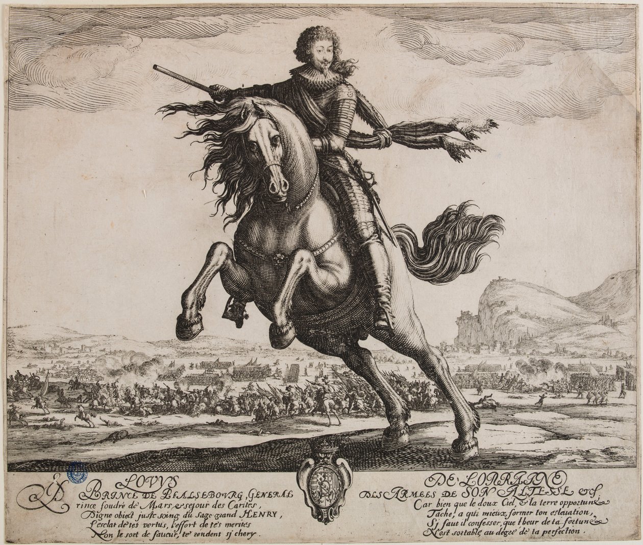 Porträtt av prinsen av Phalsbourg (Lieure 505, Meaume 508) av Jacques Callot