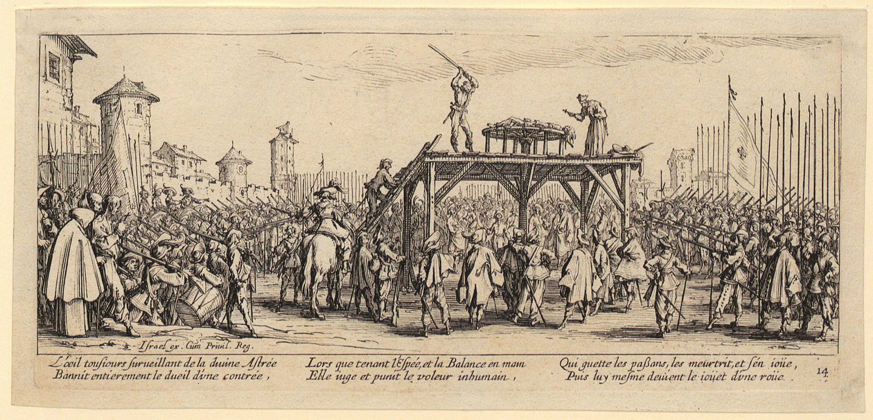 Cykel, blad 14 i serien ”Krigets gråzoner” av Jacques Callot