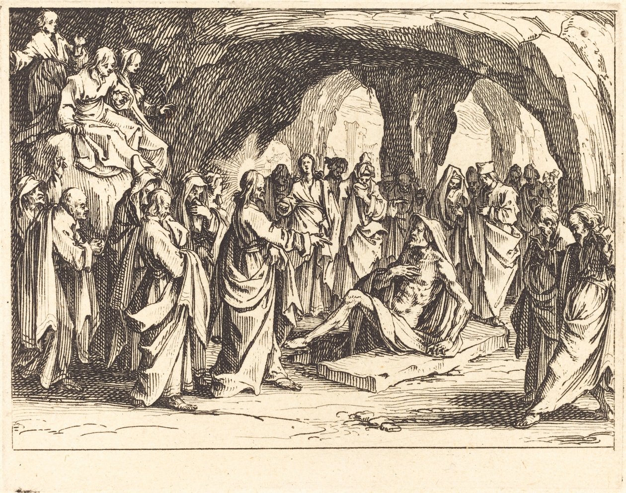 Uppfostran av Lazarus av Jacques Callot