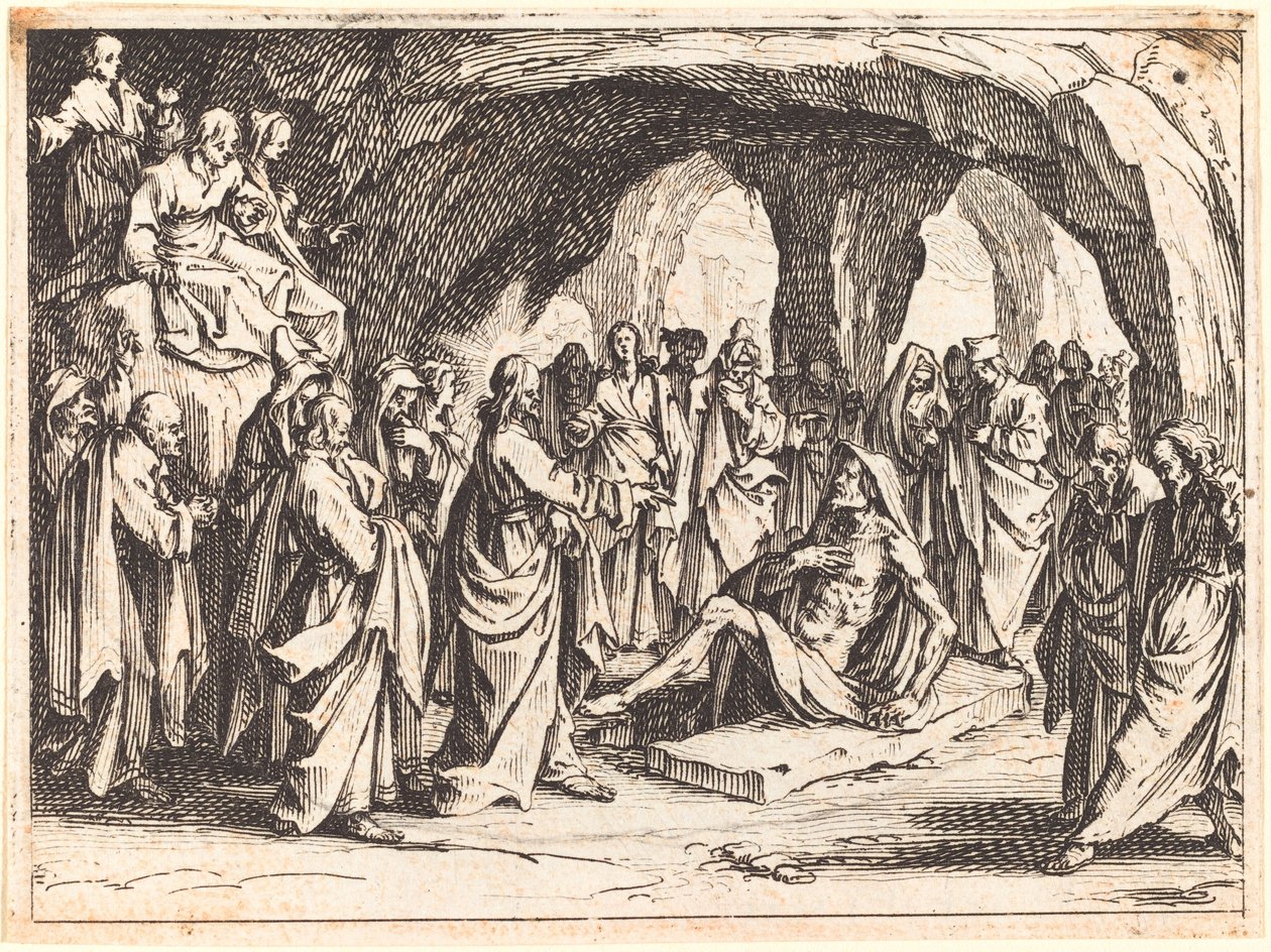 Lasarus uppståndelse, 1635. av Jacques Callot