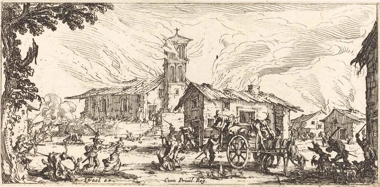 Härja och bränna en by av Jacques Callot