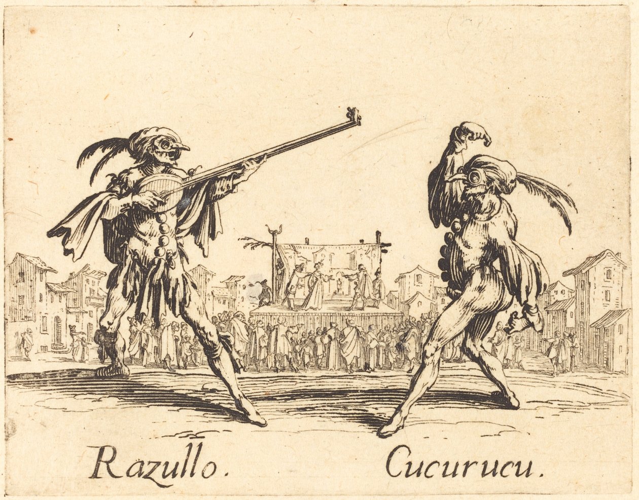 Razullo och Cucurucu av Jacques Callot