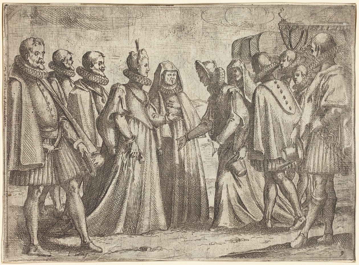 Mottagning i Mantua [recto] av Jacques Callot