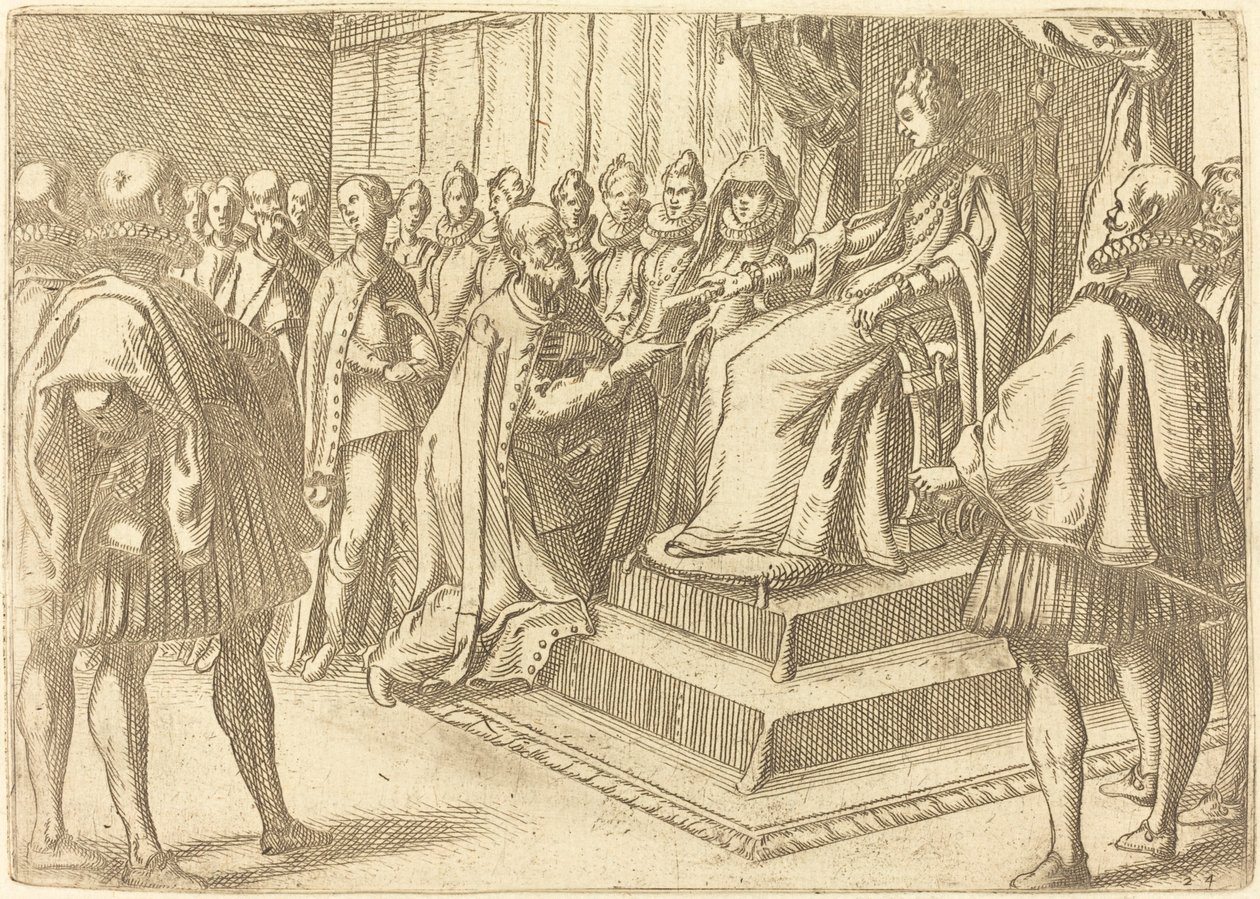 Mottagande av Polens sändebud av Jacques Callot