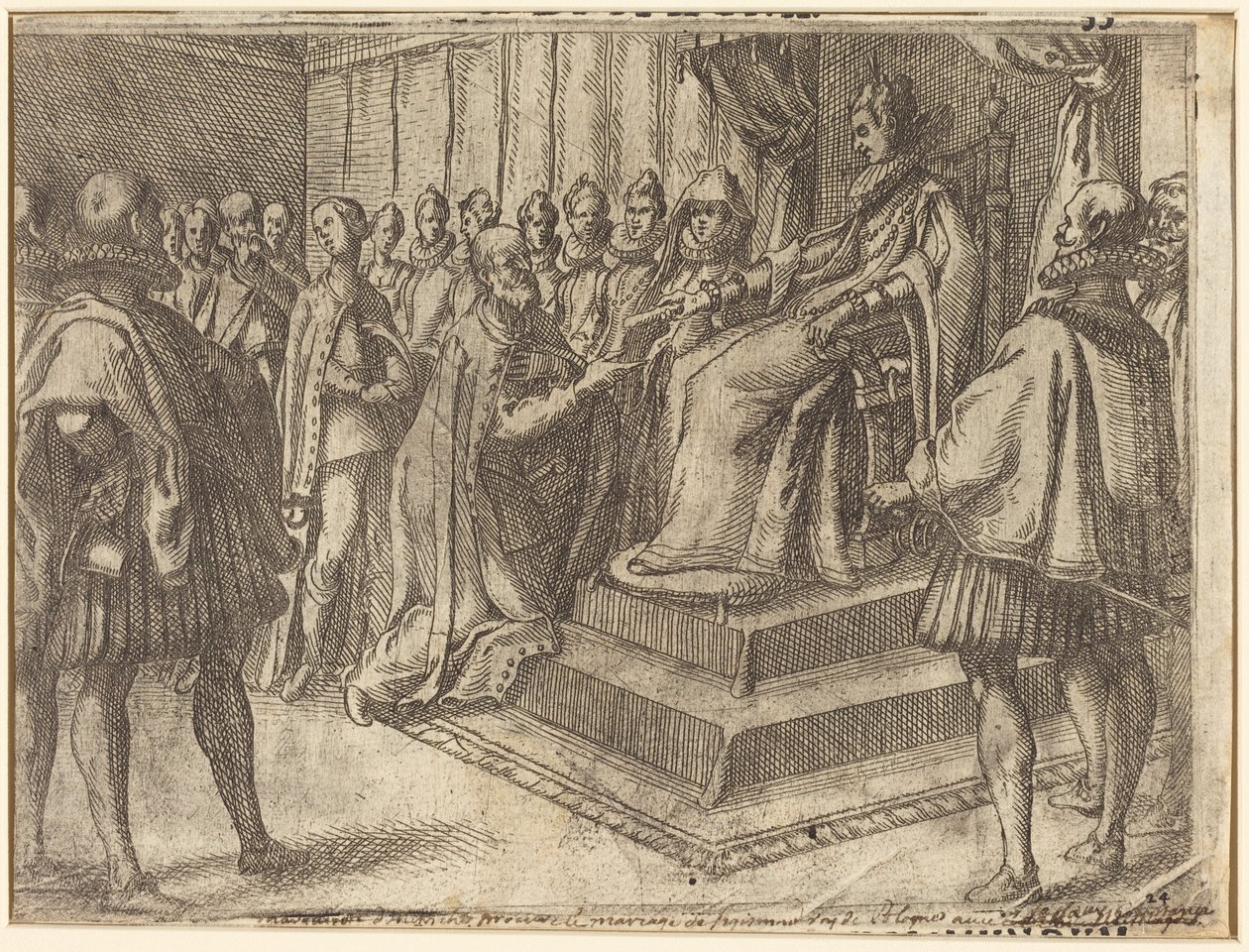 Mottagande av Polens sändebud [recto] av Jacques Callot