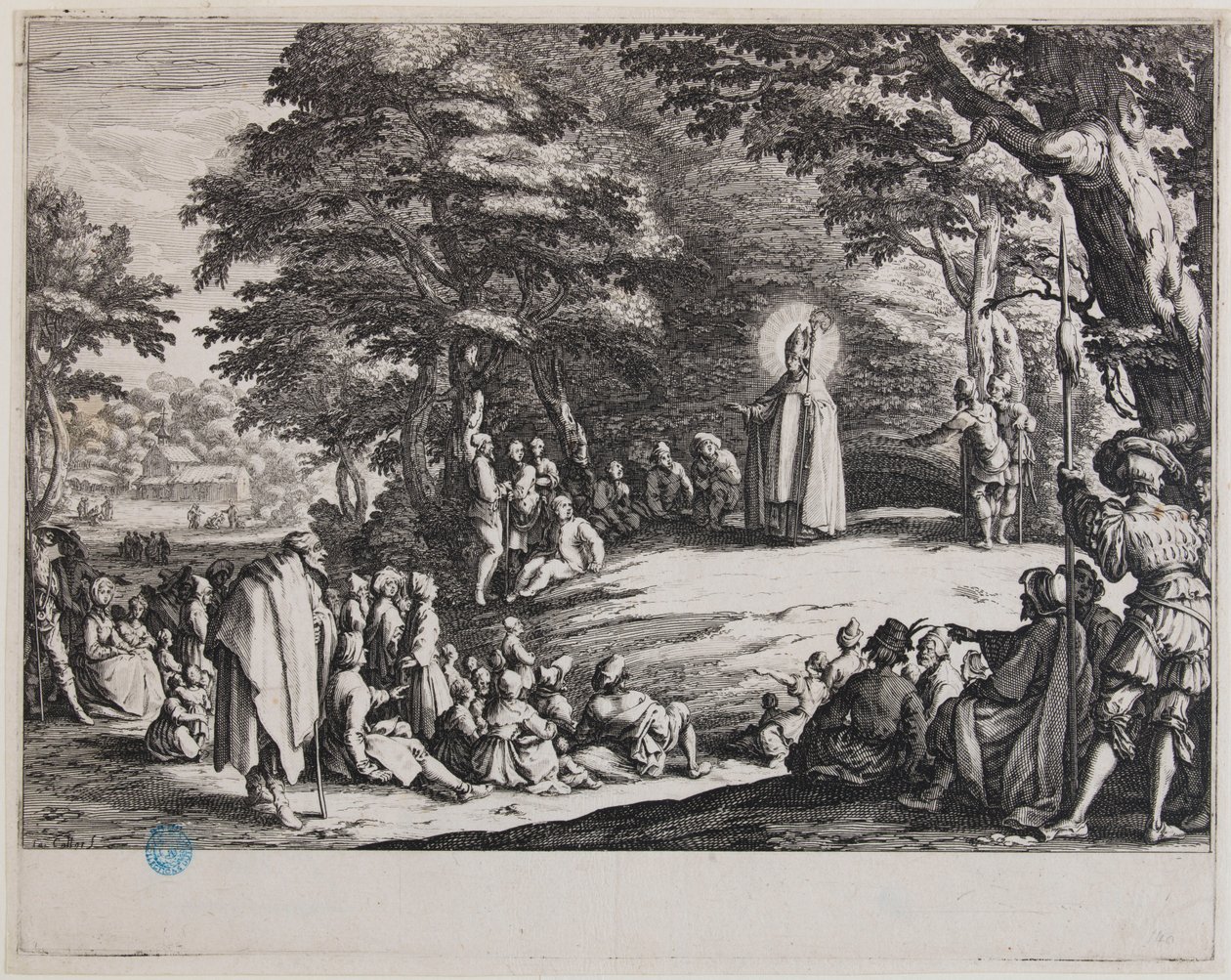 Sankt Admond eller Sankt Nikolaus och Sankt Severin (Lieure 406, Meaume 140) av Jacques Callot