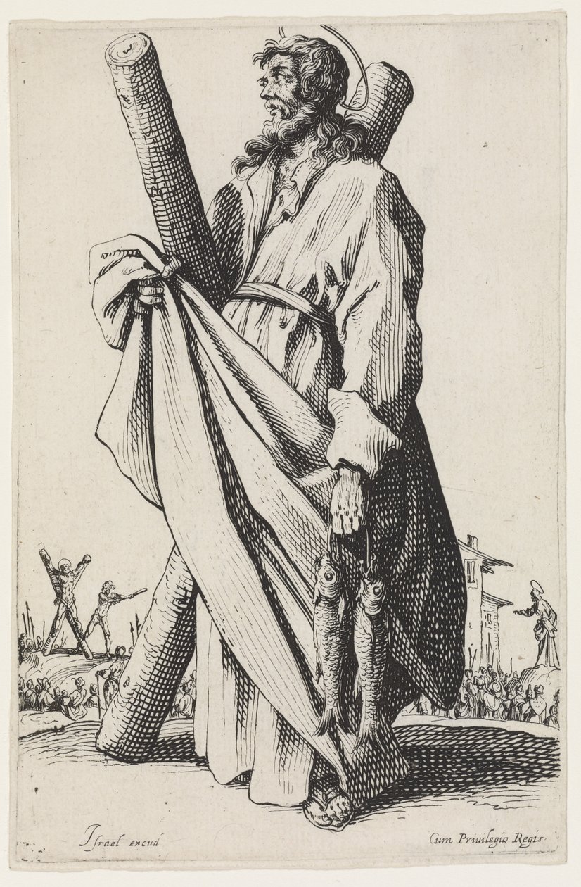 Saint Andrew från The Large Apostles, 1631 av Jacques Callot
