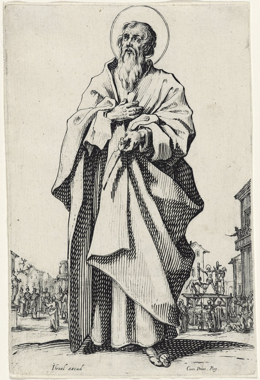 Saint Bartholomew från De stora apostlarna, 1631 av Jacques Callot