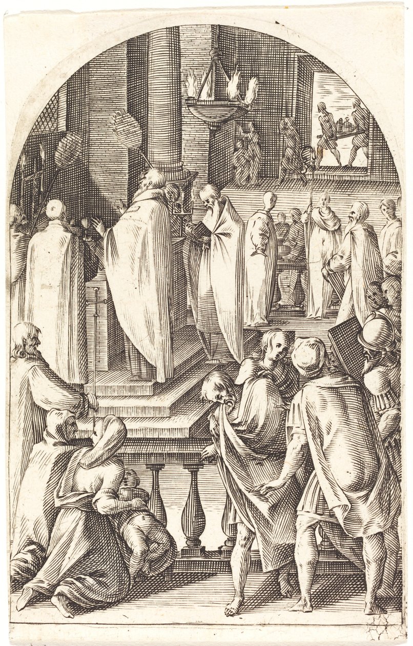 Saint Basil firar mässan av Jacques Callot