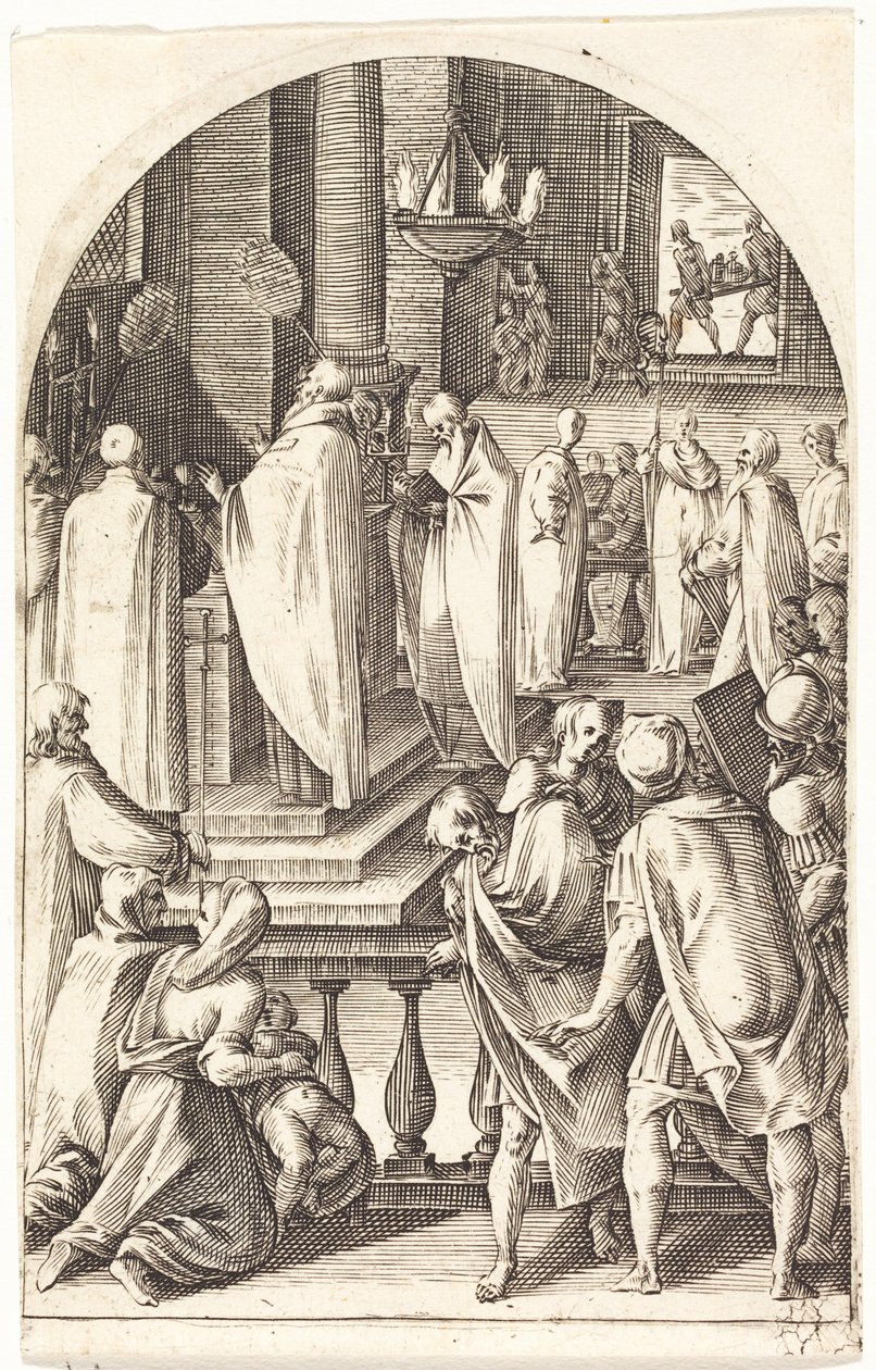 Sankt Basilius firar mässan av Jacques Callot
