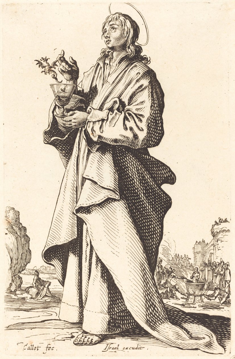 Sankt Johannes evangelisten, publicerad 1631. av Jacques Callot