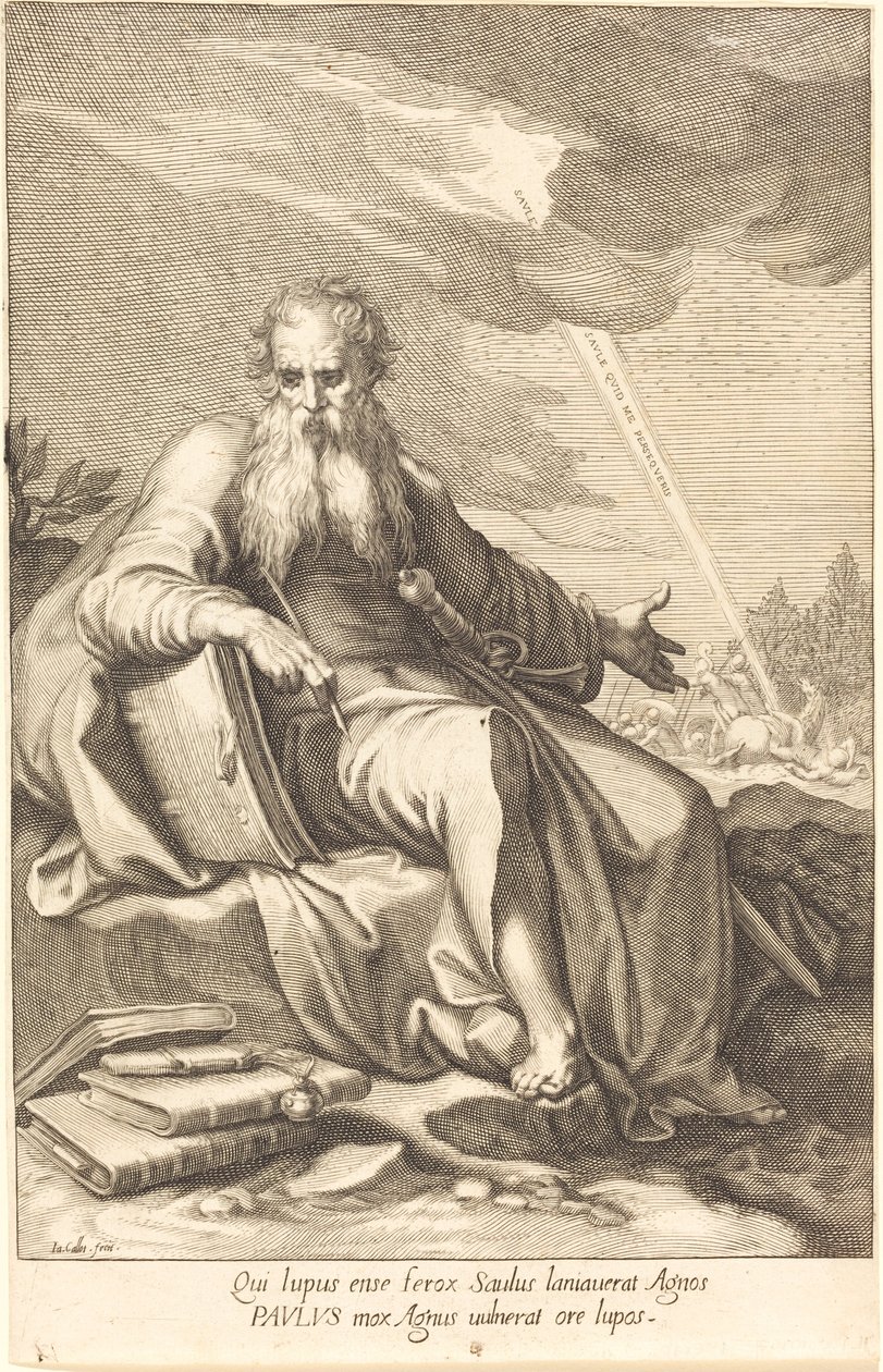 Saint Paul, sittande. av Jacques Callot