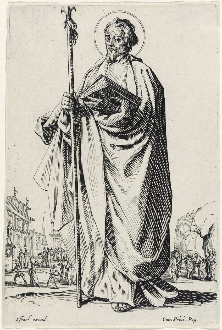 Saint Thomas från The Large Apostles, 1631 av Jacques Callot