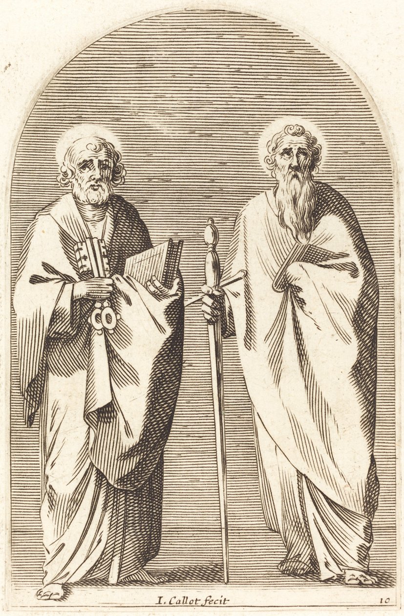 De heliga Petrus och Paulus av Jacques Callot