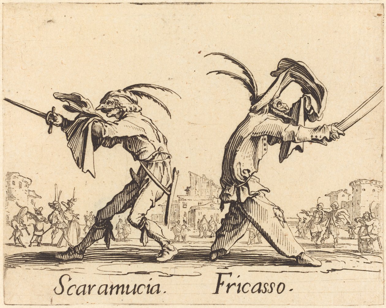 Scaramucia och Fricasso av Jacques Callot