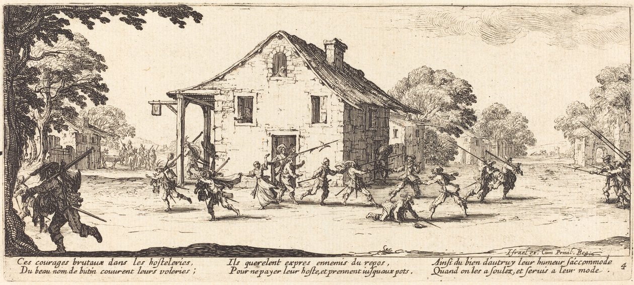 Scen för plundring av Jacques Callot