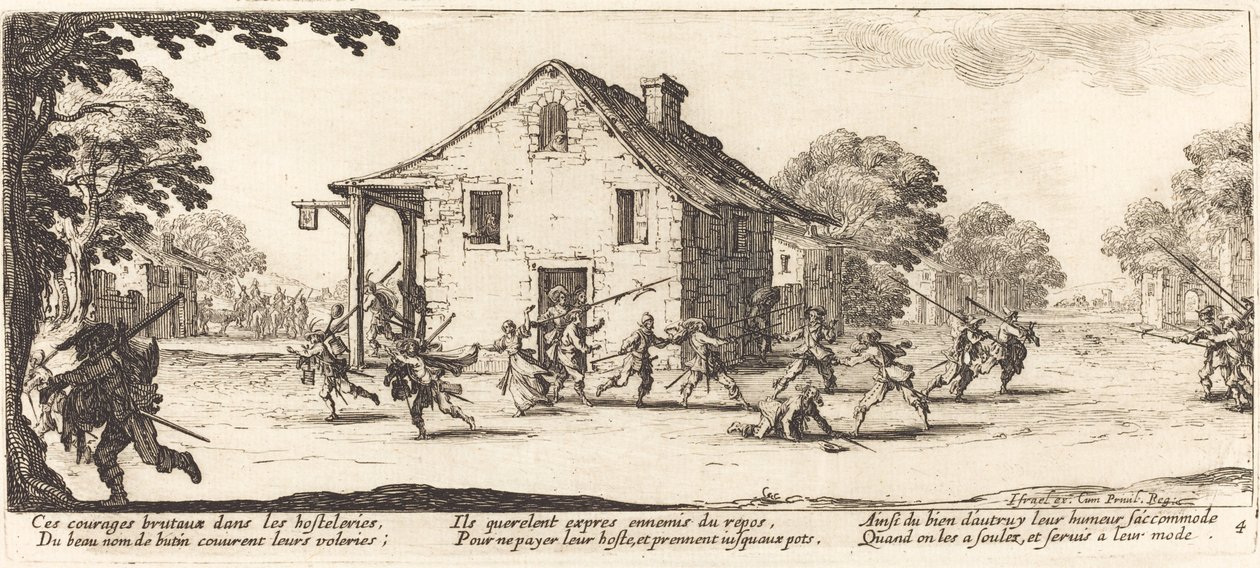 Scen för plundring av Jacques Callot