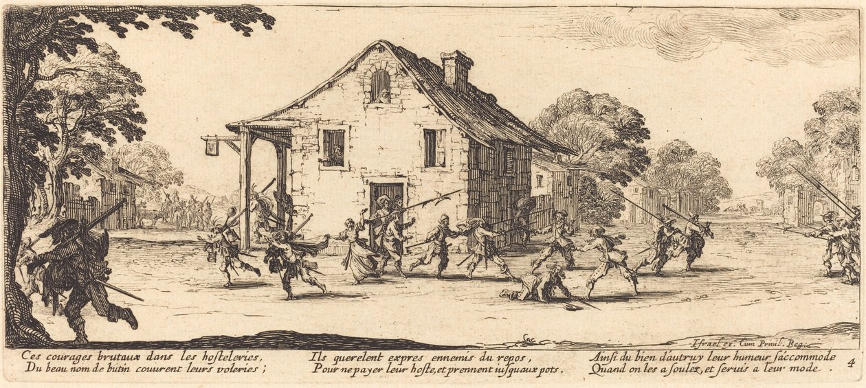 Scen för plundring, 1633. av Jacques Callot