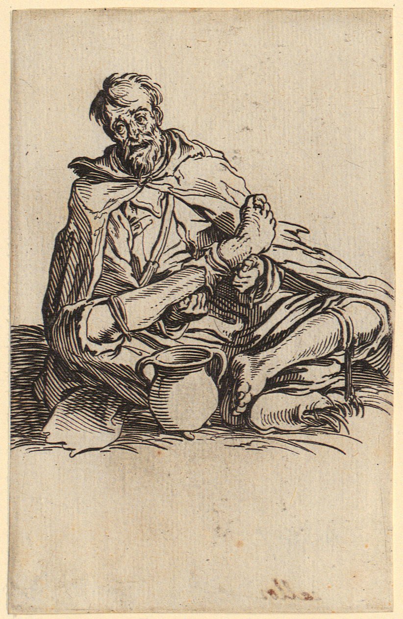Svag tiggare, blad 13 ur serien ”Tiggarna” av Jacques Callot