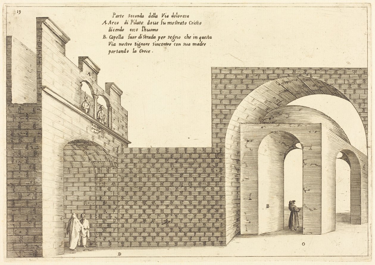 Andra delen av Via Dolorosa av Jacques Callot