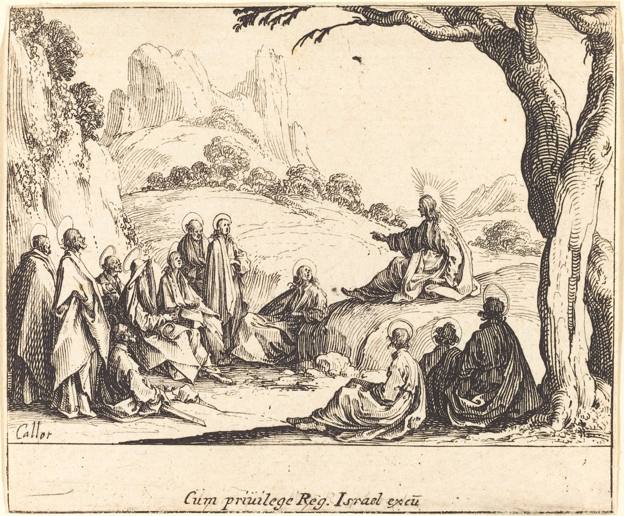 Bergspredikan, 1635. av Jacques Callot