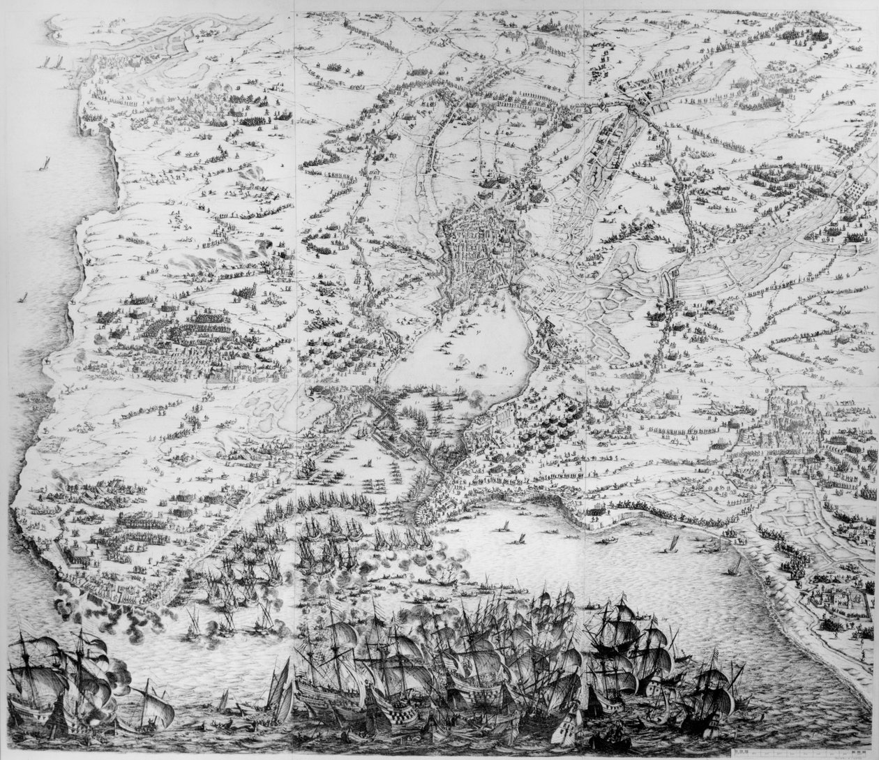 Belägring av La Rochelle av Jacques Callot