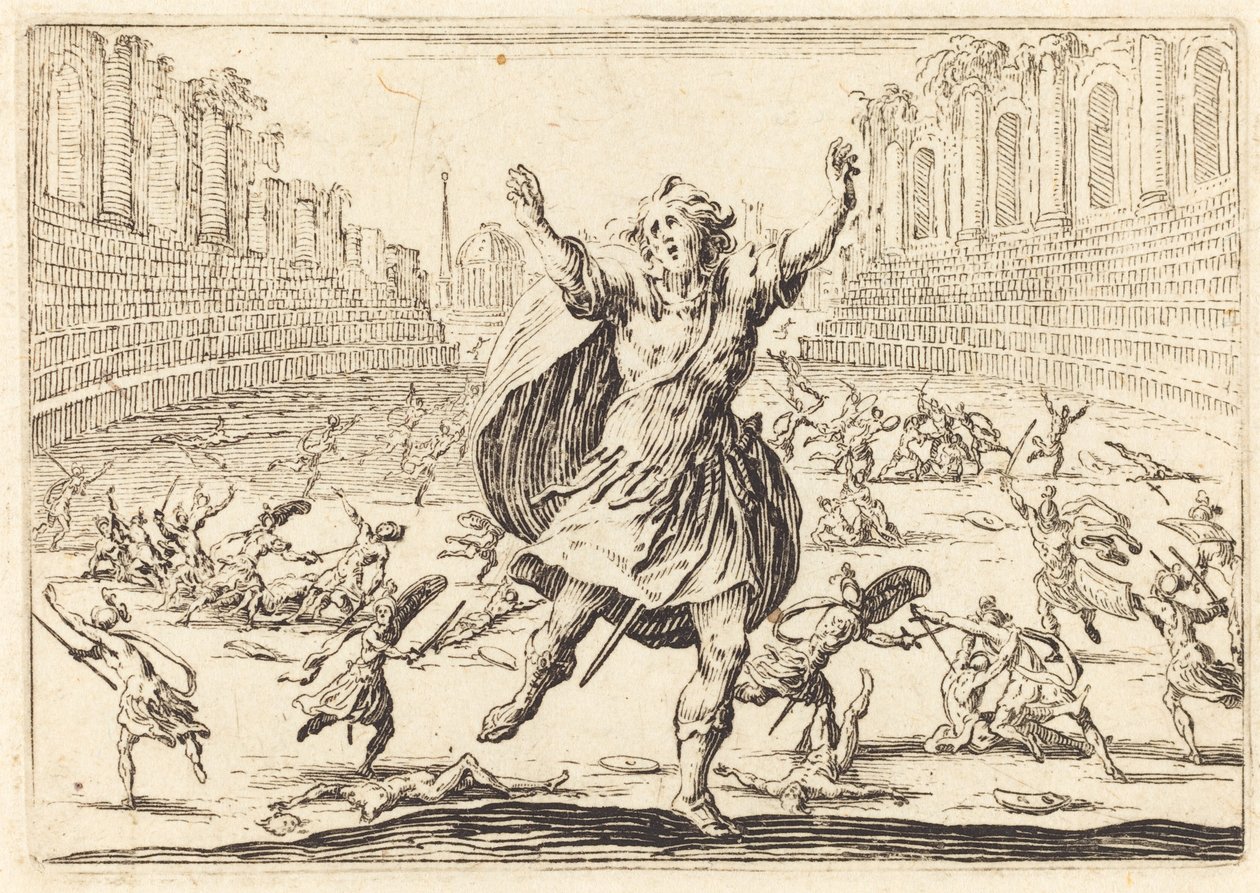 skärmytsling i en romersk cirkus av Jacques Callot