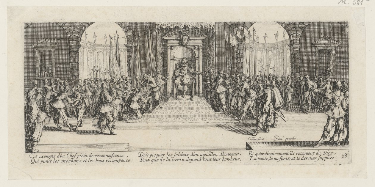 Utdelning av sold, blad 18 i serien ”Krigets fasor” av Jacques Callot