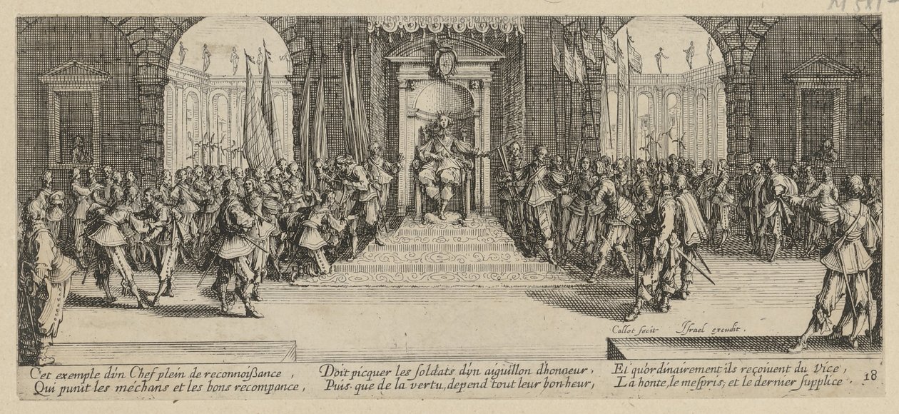 Utdelning av sold, blad 18 i serien ”Krigets fasor” av Jacques Callot