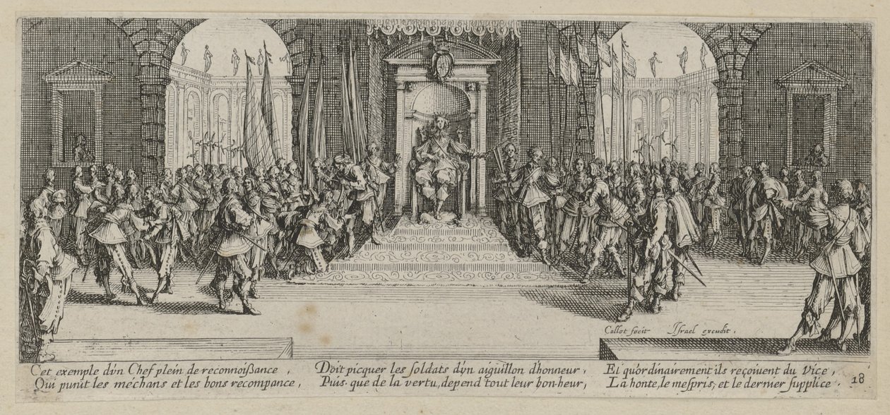 Utdelning av sold, blad 18 i serien ”Krigets fasor” av Jacques Callot
