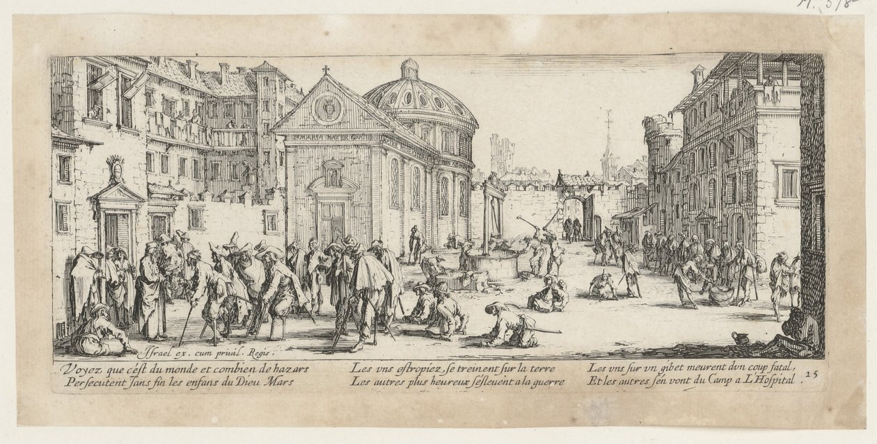 Sjukhus, blad 15 i serien ”Krigets fasor” av Jacques Callot