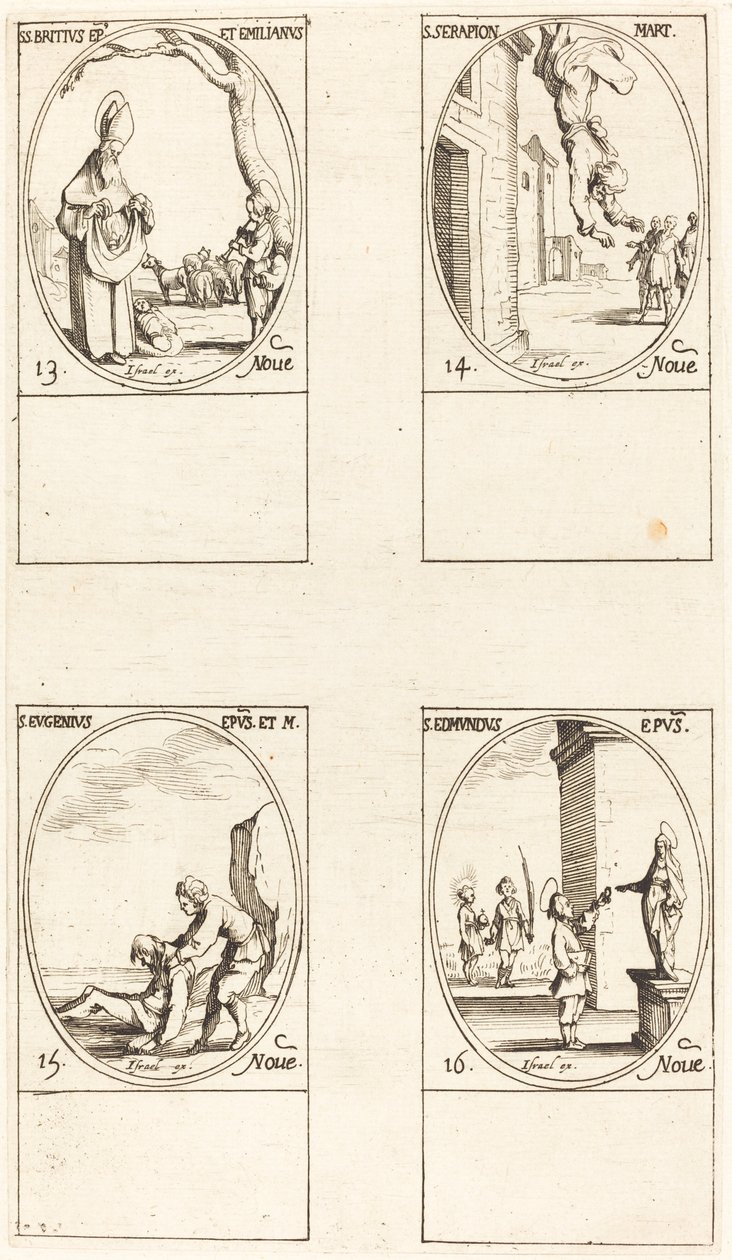 St. Brice; St Serapion; St Eugenius; St Edmund av Jacques Callot