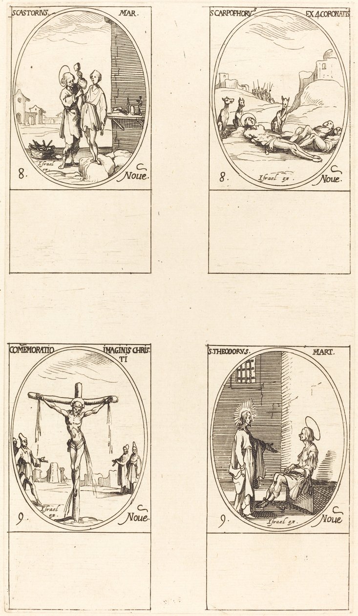 St Castorius; St. Carpophorus & de fyra krönade martyrerna; Åminnelse av bilden av Jacques Callot