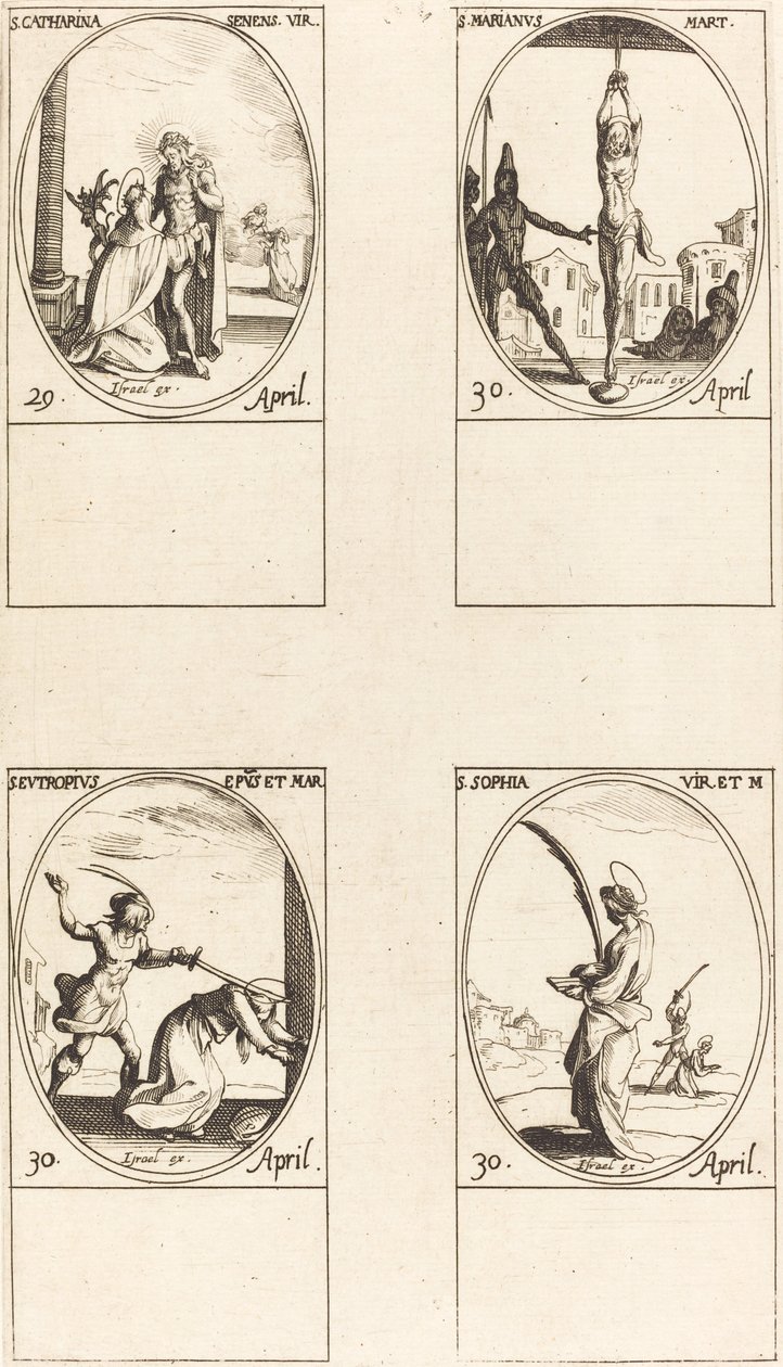 St. Catharine av Siena; St. Marian; St Eutropius; St Sophia av Jacques Callot