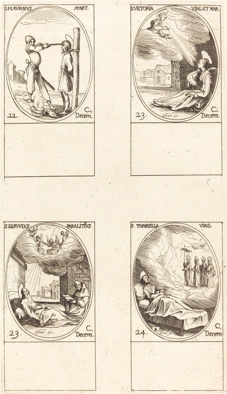 St. Flavian, St. Victoria, St. Servulus, St. Tharsilla av Jacques Callot