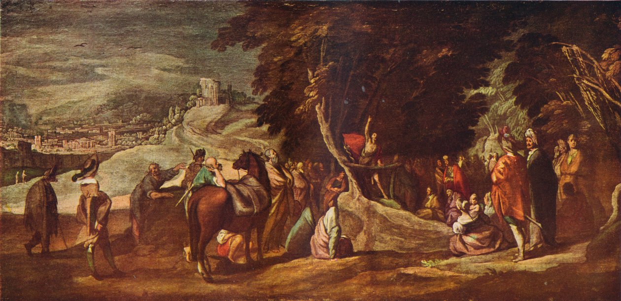 St John Preaching in the Wilderness, c1620-1635, 1924 av Jacques Callot