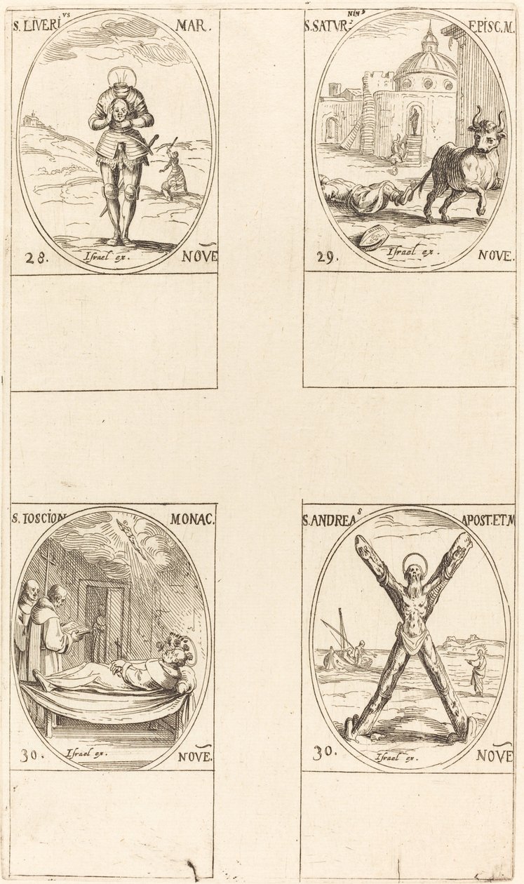 St. Livery, St. Saturninus, St. Tioscion, St. Andrew av Jacques Callot