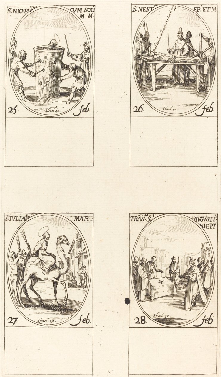 St. Nicephorus; S:t Nestor; St Julian; Översättning av St. Augustin av Jacques Callot