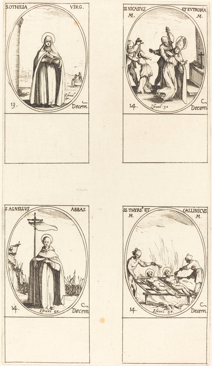 St. Othilia; Sts. Nicasius & Eutropia; St Agnelus; Sts. Thyrs