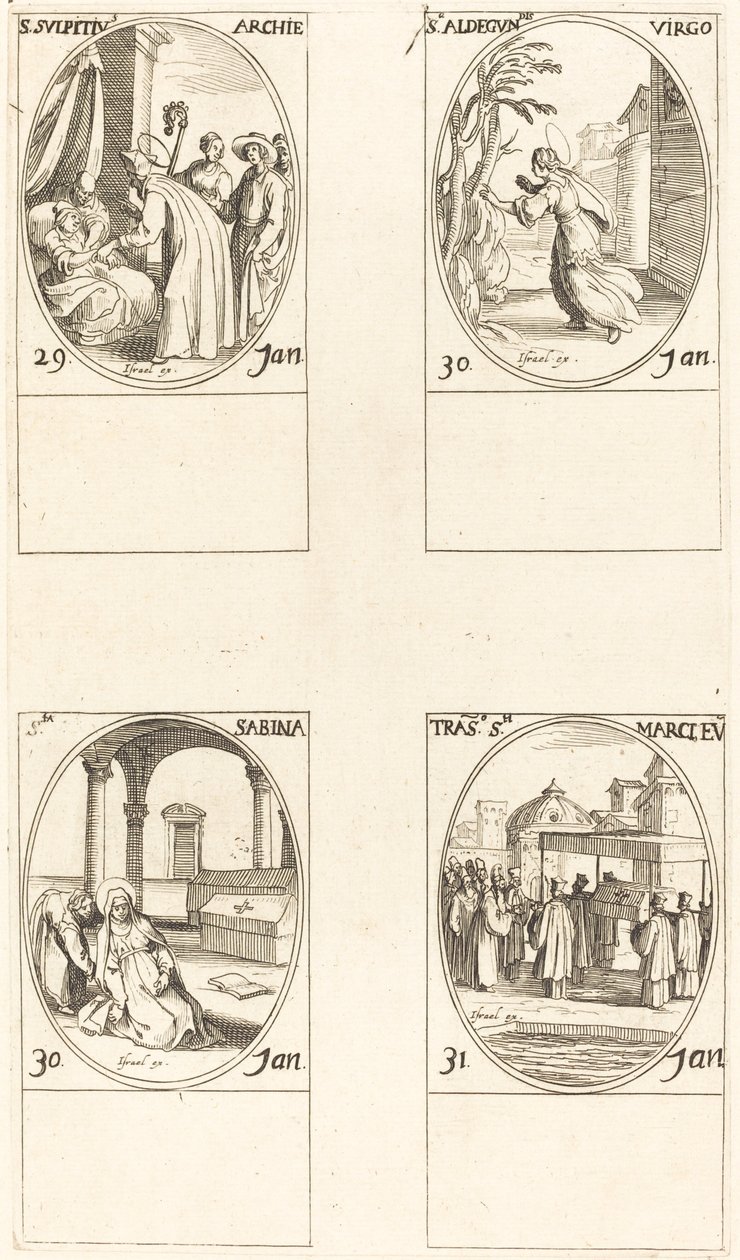 St Sulpicius; St Aldegondes; St. Sabina; Markus kallelse av Jacques Callot
