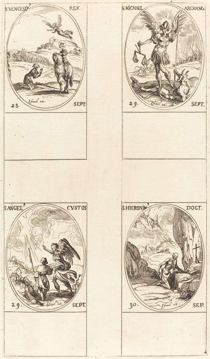 St Wenceslas; St. Mikael, ärkeängel; Skyddsängeln; St. Jerome av Jacques Callot