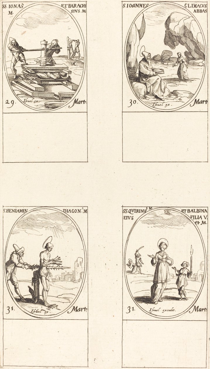 Sts. Jonas & Barachisius; St. Louis John Climacus, Abbot; St. Louis Benjamin; Sts. Quirinus & Bal av Jacques Callot