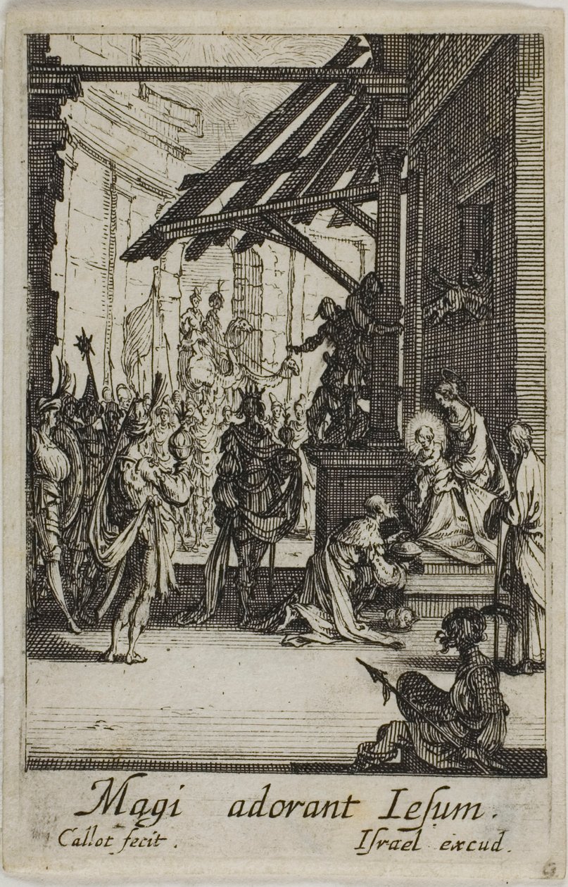 De tre vise männens tillbedjan, ur Jungfruns liv av Jacques Callot