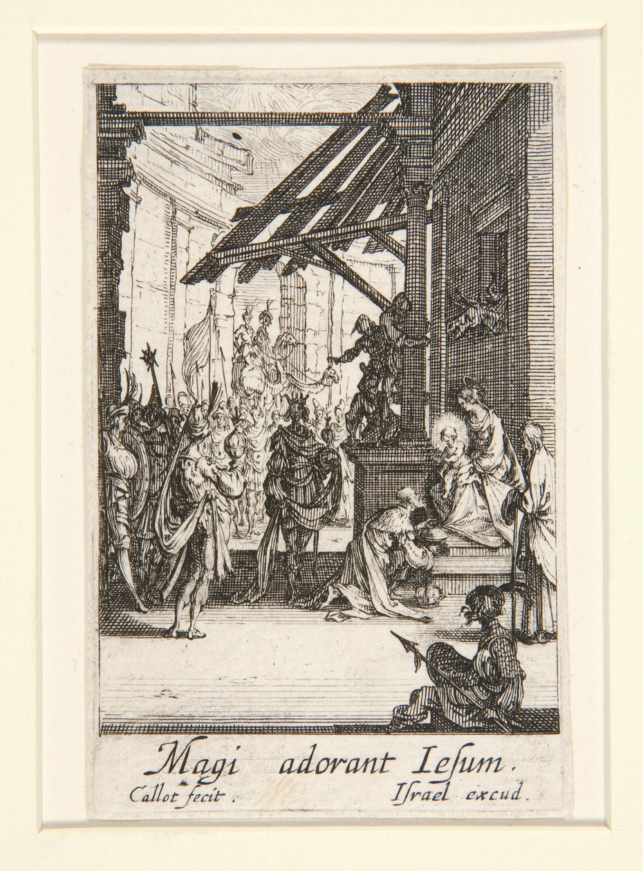 The Adoration of the Magi, nr. 8 från The Life of the Virgin av Jacques Callot
