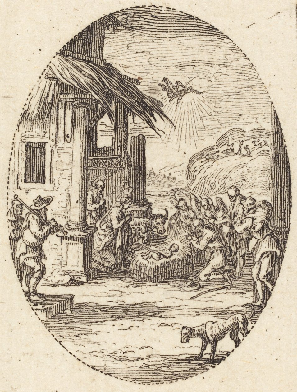 Herdarnas tillbedjan, ca. 1631. av Jacques Callot