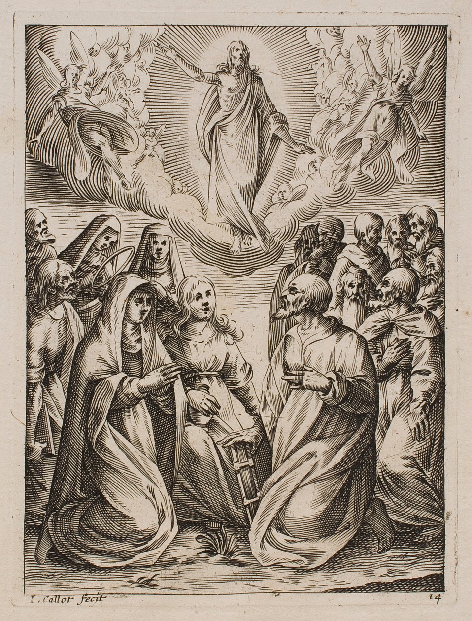 Jesu himmelsfärd, ur serien ”Bilder från Rom” av Jacques Callot