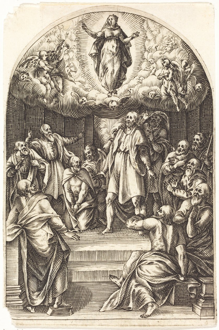 Jomfru Marias himmelsfärd av Jacques Callot
